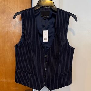 Banana Republic Dark Blue Striped Vest